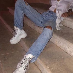 Naked Wolfe white platform boots